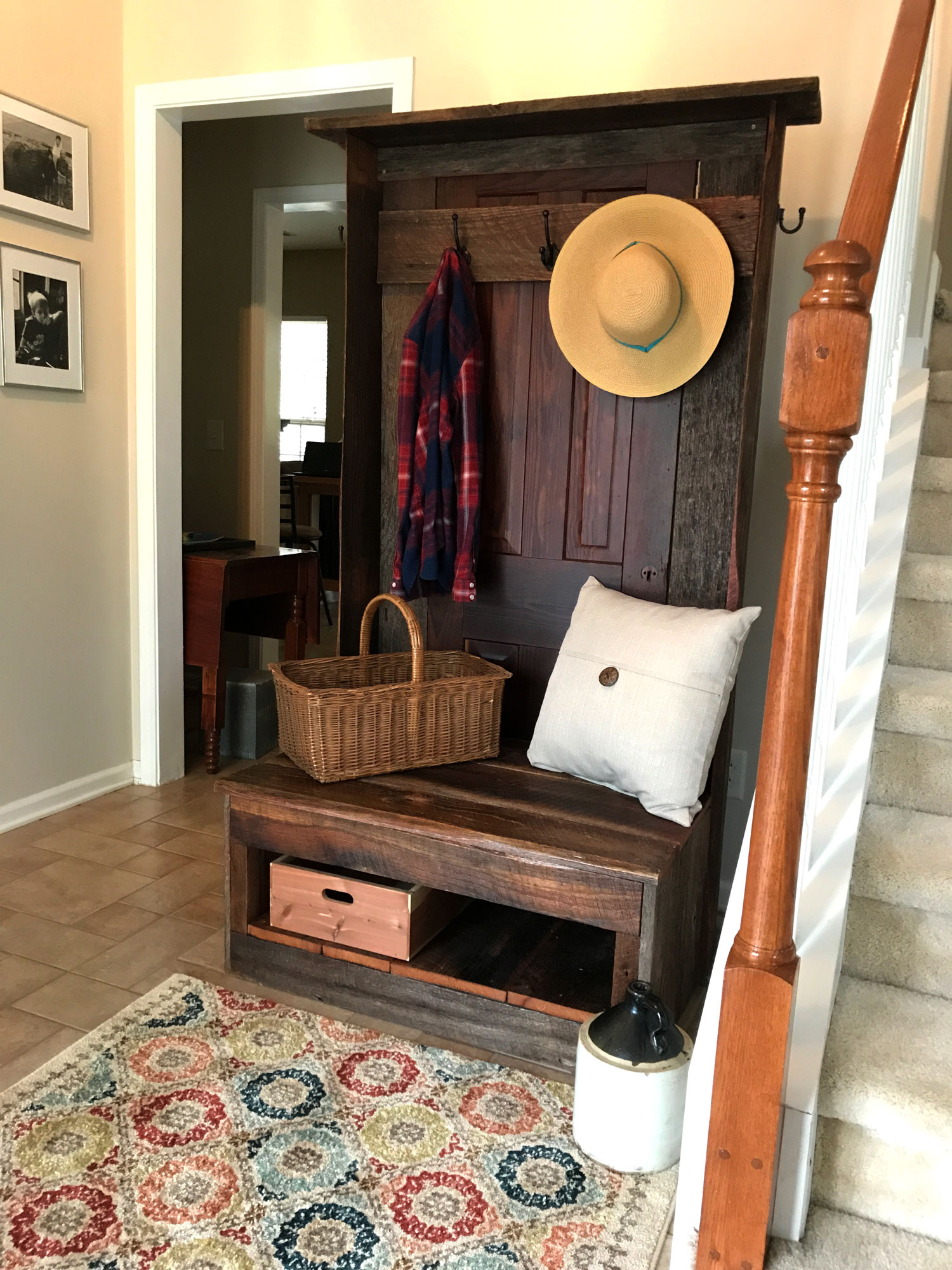 coat rack and shoe bench on Barnwood Entryway Coat Rack And Bench Bayne Custom Woodworking Nashville Woodworker Custom Furniture Children S Toys