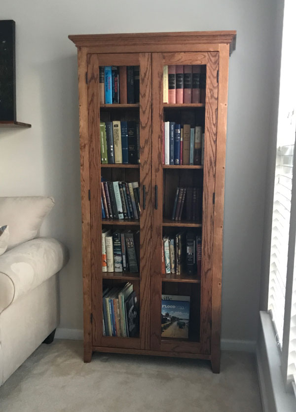 Custom Bookshelf with glass doors