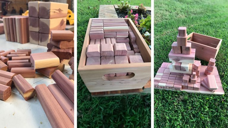 Cedar Building Blocks for Children