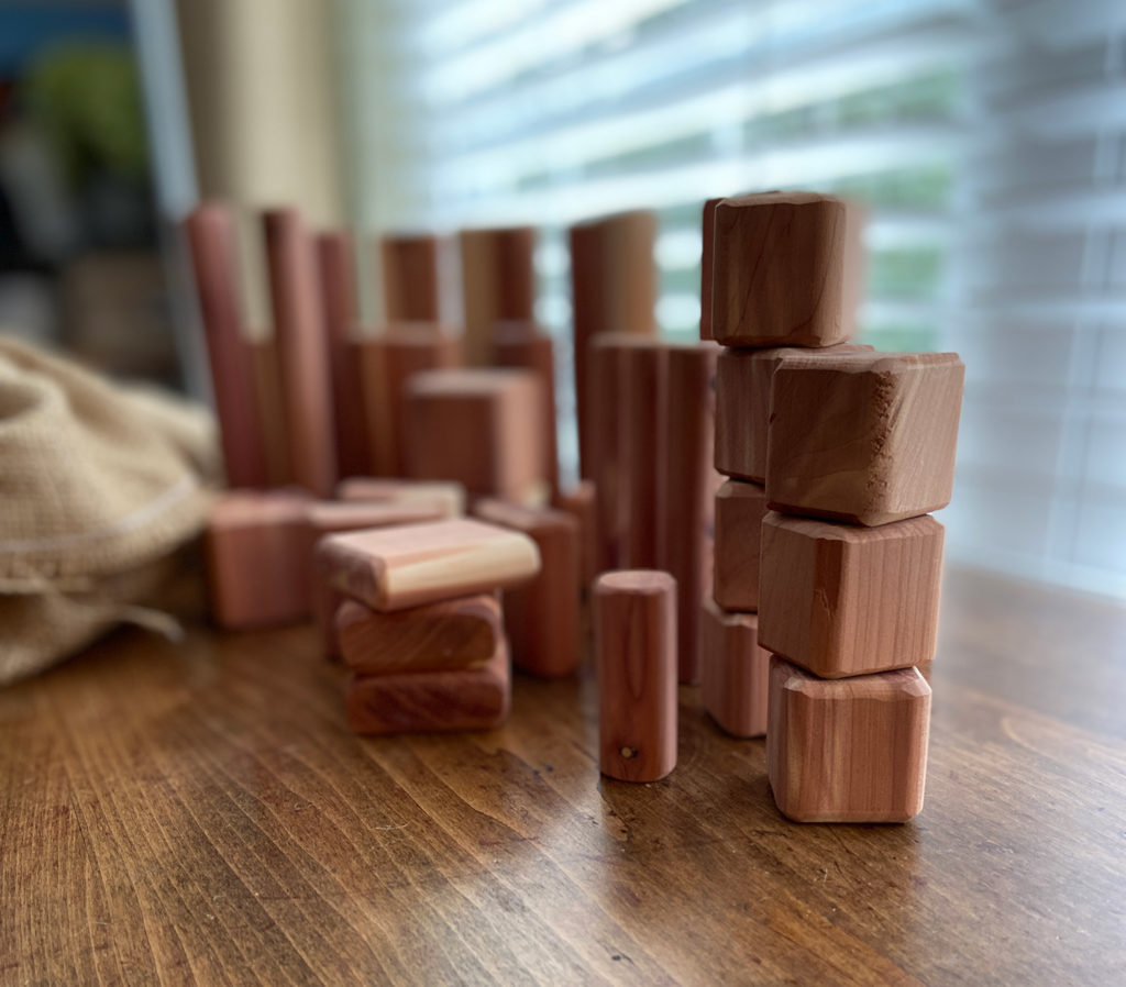 cedar building blocks for kids