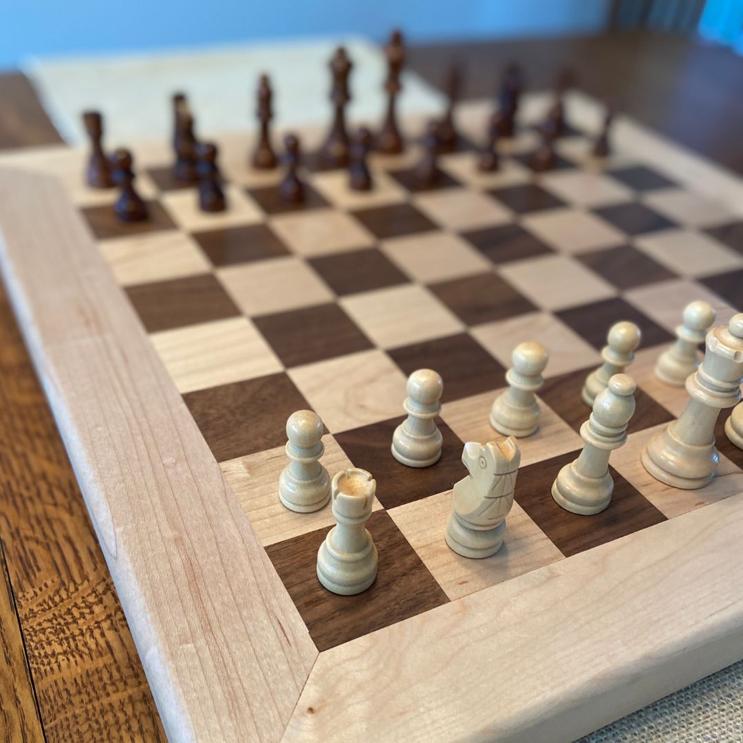Chess Board - black walnut and maple