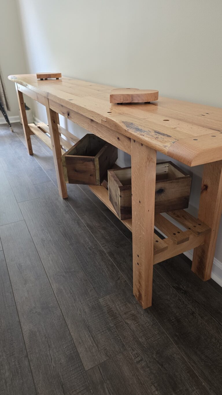 1940s oak studs into 2025 console/sofa table