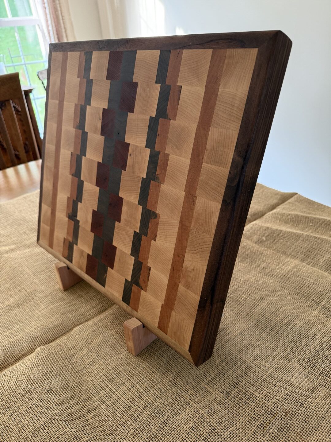 End grain, multiple species cutting board for that butcher inside of you